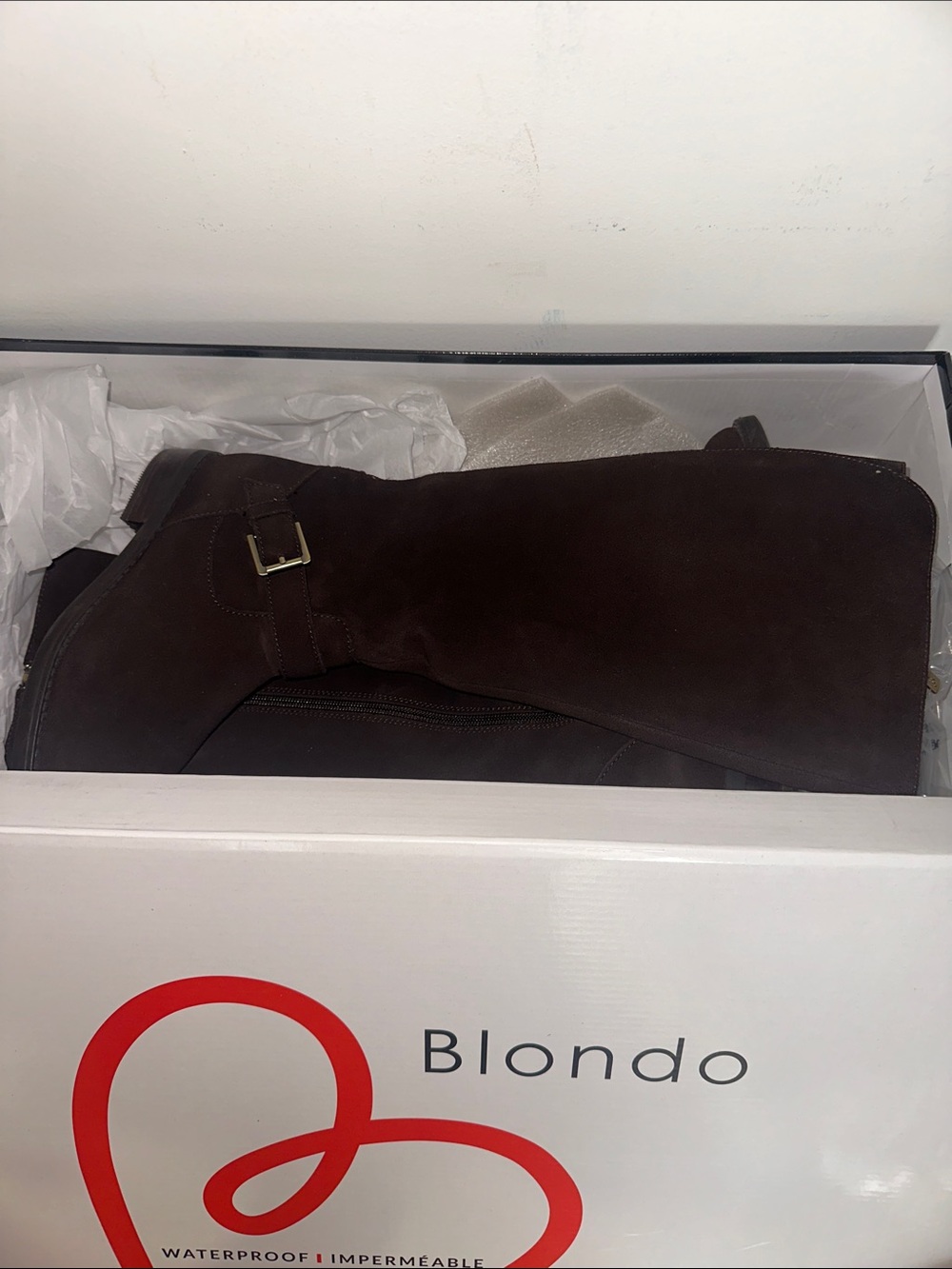 Blondo Brown Suede Knee-High Buckle Boots
